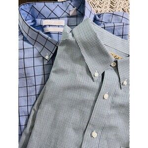 roundtree and yorke gold label dress shirts & Roundtree & Yorke Slim Fit Non-Iron Point Collar Oxford Shirt Button front closure Roundtree & Yorke | Shirts